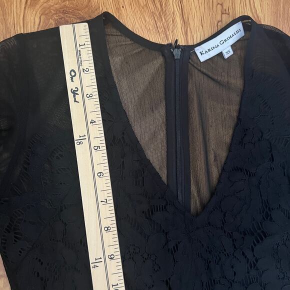 Karina Grimaldi Olivia Black Lace Mini Dress Size XS - Picture 11 of 12